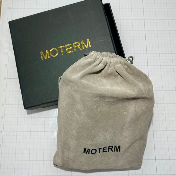 Moterm 6 Ring Sage Green Leather Compact Planner Wallet Binder w/Bag+Flyleaf+Pgs - Picture 2 of 10